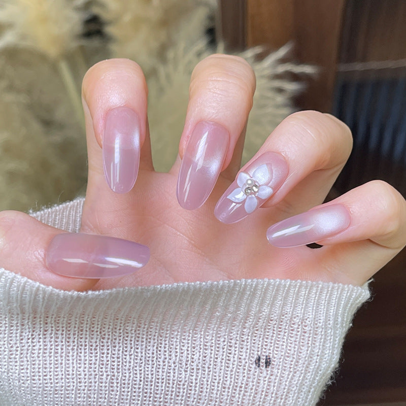 Elegante Blüten-Design Press-On Nägel Karnz