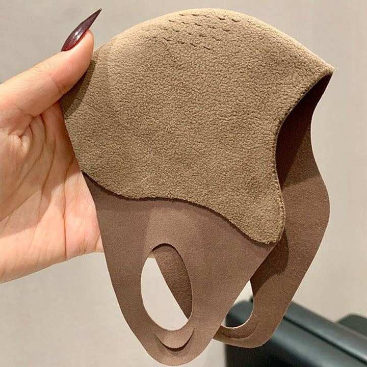 Ultra-weiche fleecegefütterte konturierte Gesichtsmaske mit atmungsaktiven Ohrschlaufen Karnz