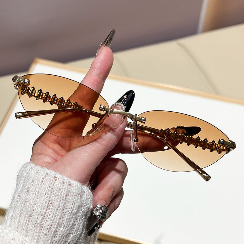 Damen modische Brille mit elegantem goldenen Rahmen Karnz