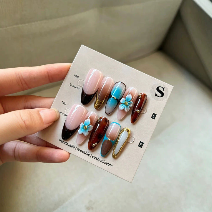 Modisches Handgefertigtes Press-On Nagelkunstset