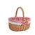 Damen geflochtener Picknickkorb mit romantischem Gingham-Futter Karnz