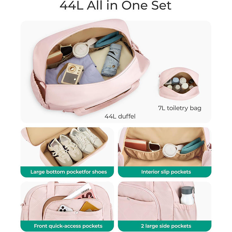 Multifunktionale Quilted Reisetasche mit Abnehmbarem Kosmetikbeutel Karnz