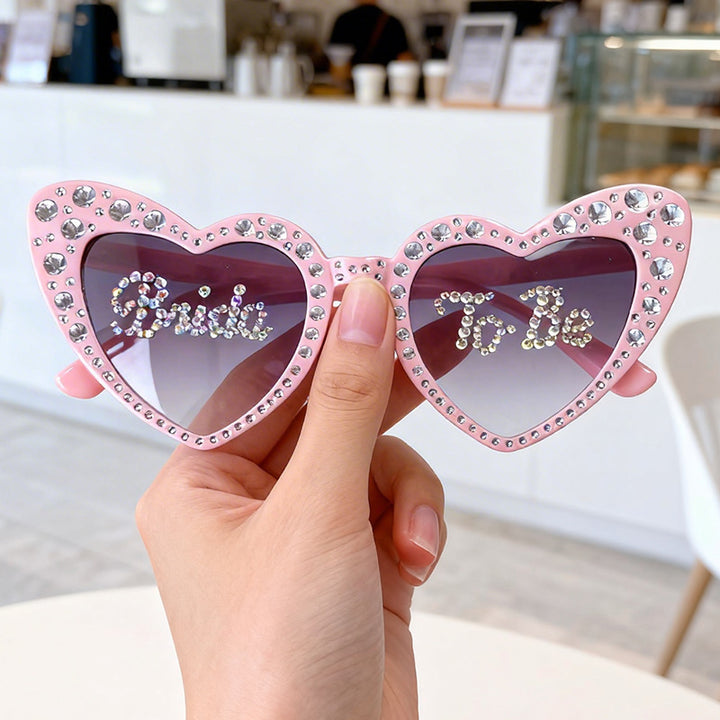 Rhinestone-besetzte Herzförmige Sonnenbrille Karnz
