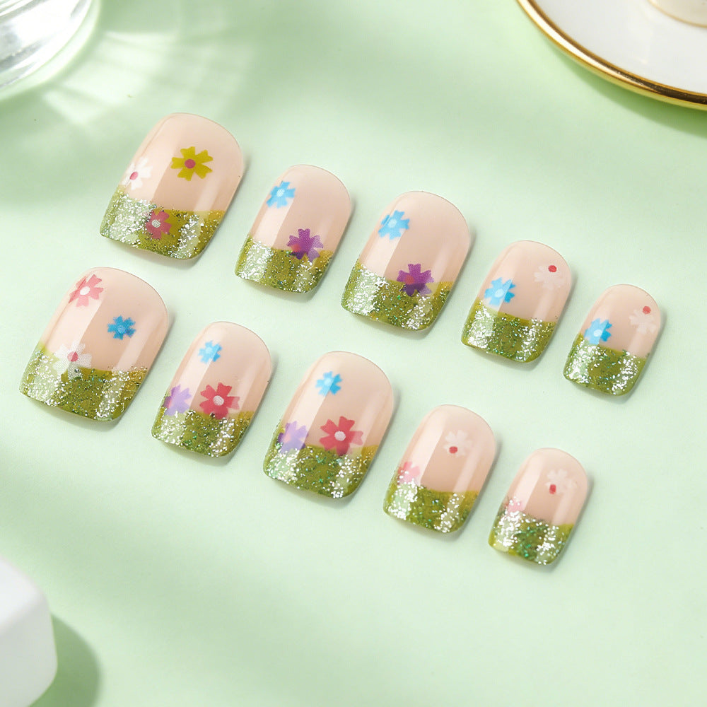 Floral Glitter Tipp Nagelkunst Design Karnz