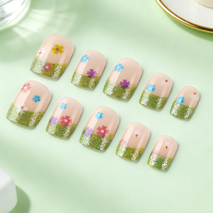 Floral Glitter Tipp Nagelkunst Design Karnz