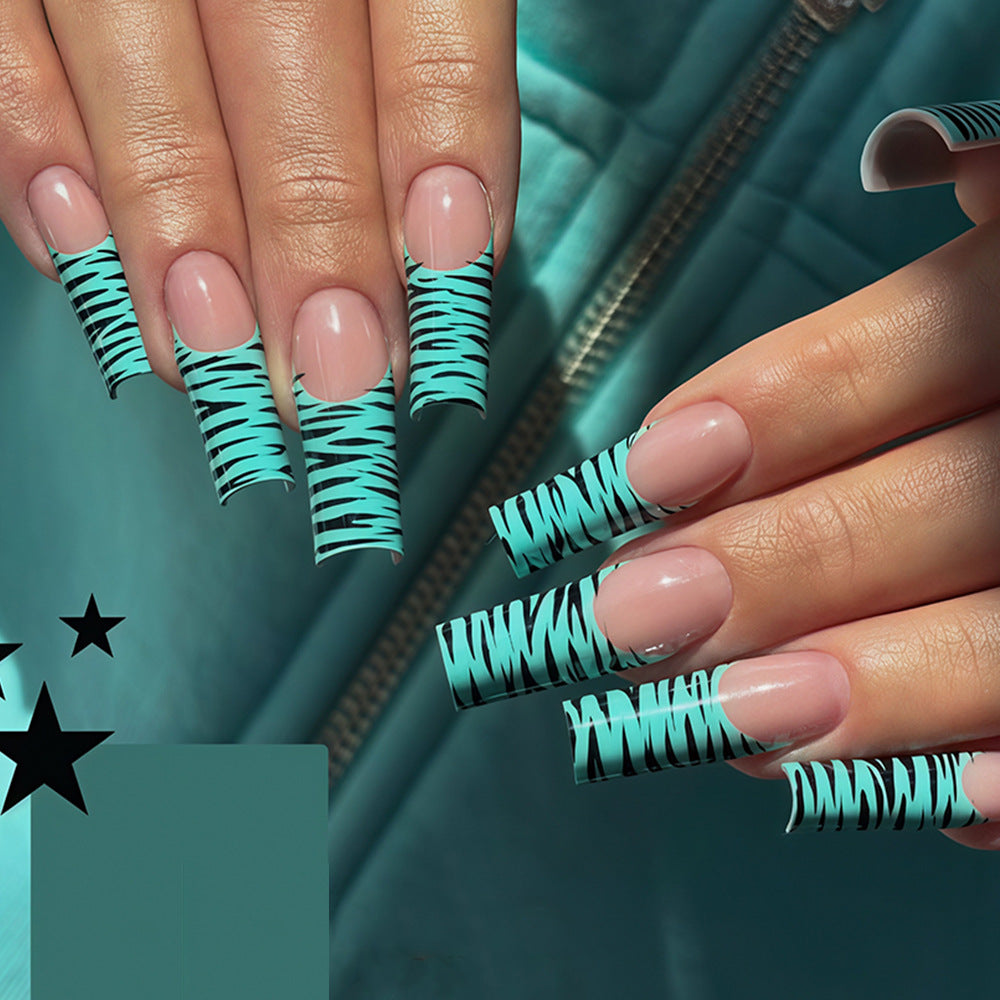 Künstlerische Lange Französische Spitze Nagelkunst Wickel Karnz