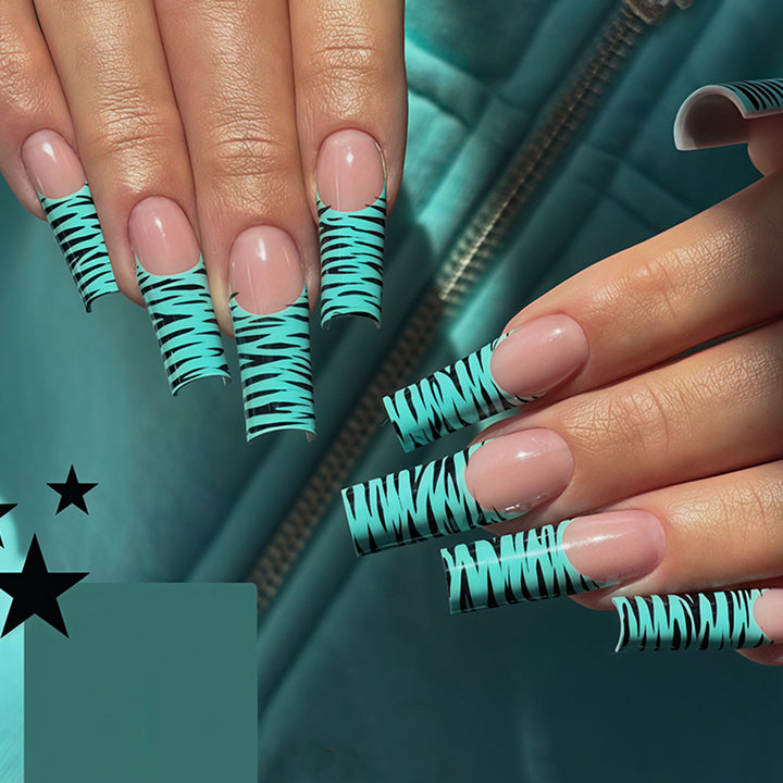 Künstlerische Lange Französische Spitze Nagelkunst Wickel Karnz