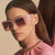 Damen modische Sonnenbrille im trendigen Leopardendesign Karnz