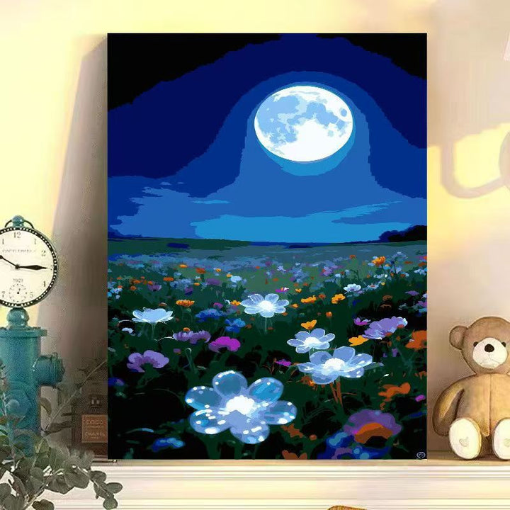 Nächtliche florale Landschaft Leinwandkunst Karnz