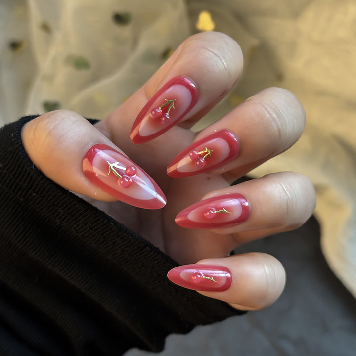 Premium Dekorativer Druck-On-Nagelset Karnz