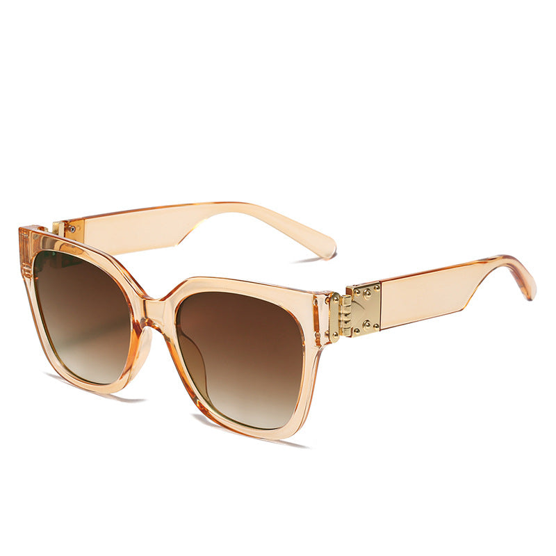Damen edle Oversized Sonnenbrille mit luxuriösem Metall-Akzent Karnz