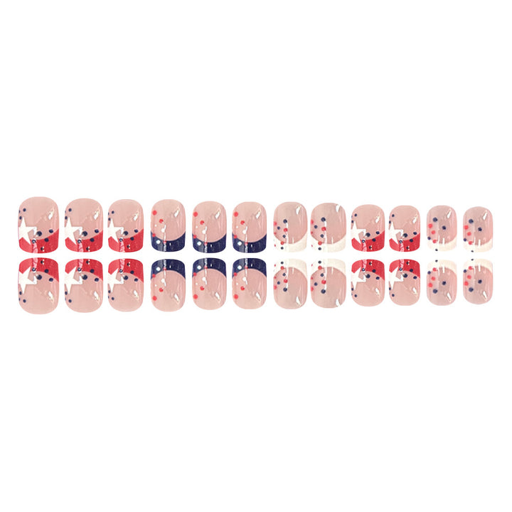 Dekoratives Press-On Nagelkunstset mit Stern- und Streifendesigns Karnz