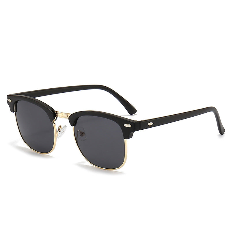 Damen modische Retro-Sonnenbrille mit metallischem Rahmen Karnz