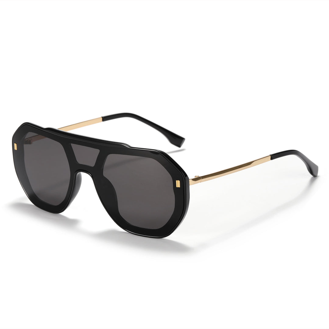 Damen oversized geometrische Sonnenbrille mit elegantem Rahmen Karnz