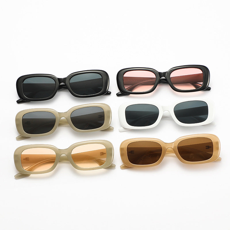 Damen modische quadratische Sonnenbrille mit breitem Rahmen und UV-Schutz Karnz