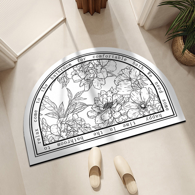 Vintage-inspirierten floral Halbmond-Badmatte