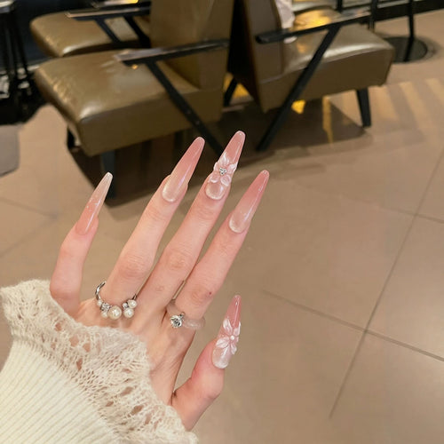 Floral Art Stiletto Press-On Nagelset Karnz