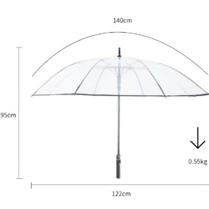 Damen Transparenter Schirm mit ergonomischem Griff Karnz