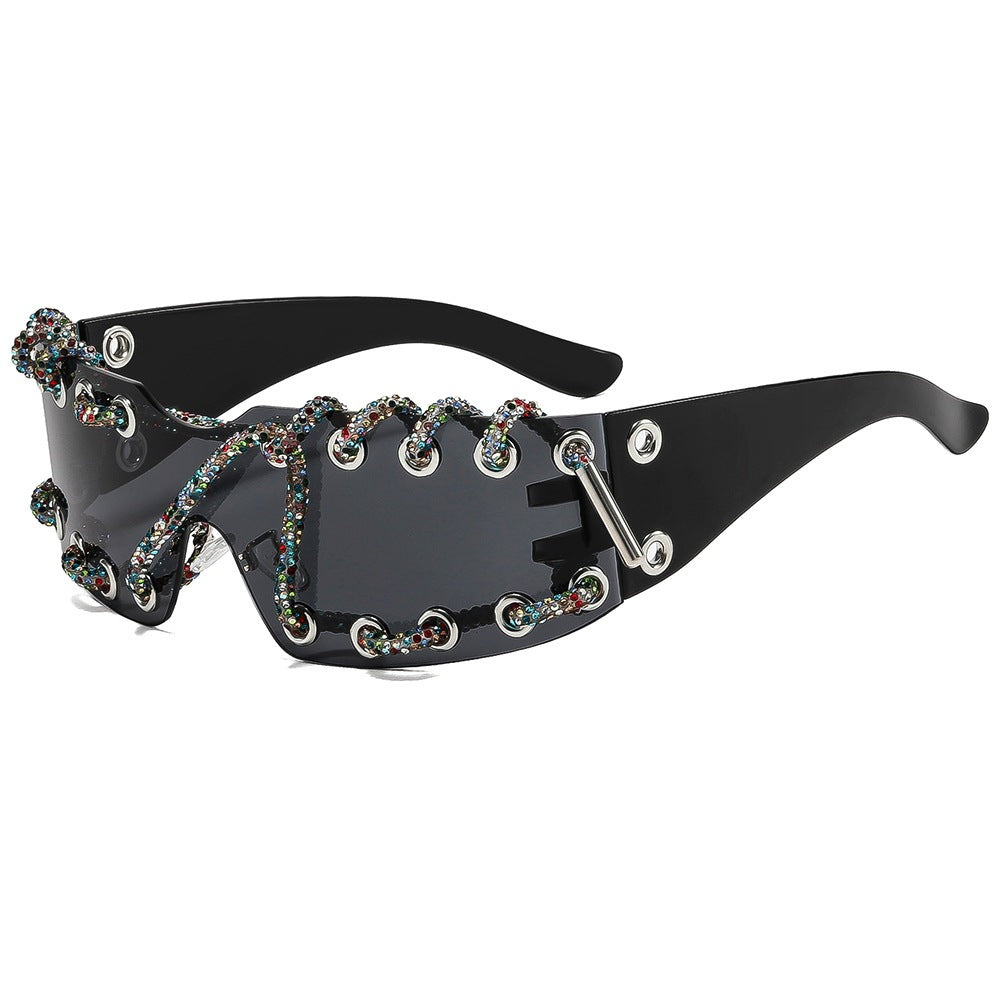 Damen Sonnenbrille mit einzigartigem Schnürdesign Karnz