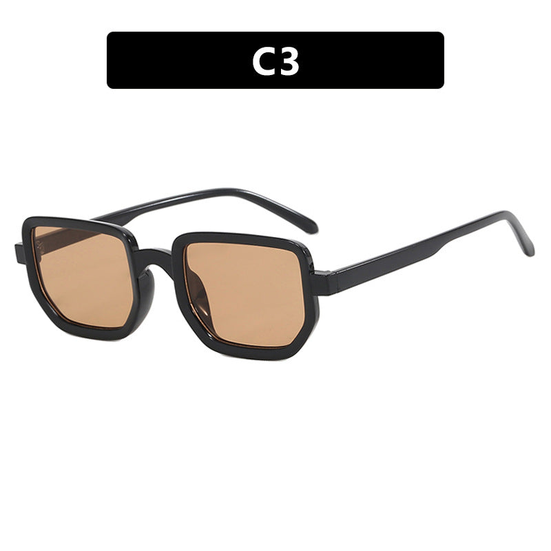 Damen geometrische Sonnenbrille mit modischem Rahmen und schützenden Gläsern Karnz