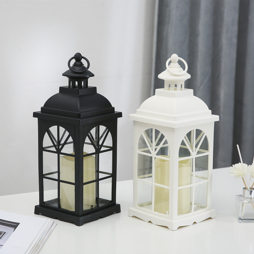 Vintage-Style Metalllaterne Kerzenhalter mit Glasplatten Karnz