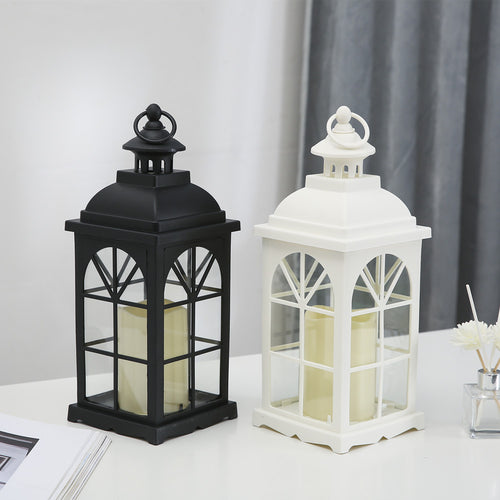 Vintage-Style Metalllaterne Kerzenhalter mit Glasplatten Karnz