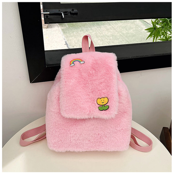 Plüsch Rucksack mit Bunten Applikationen Karnz