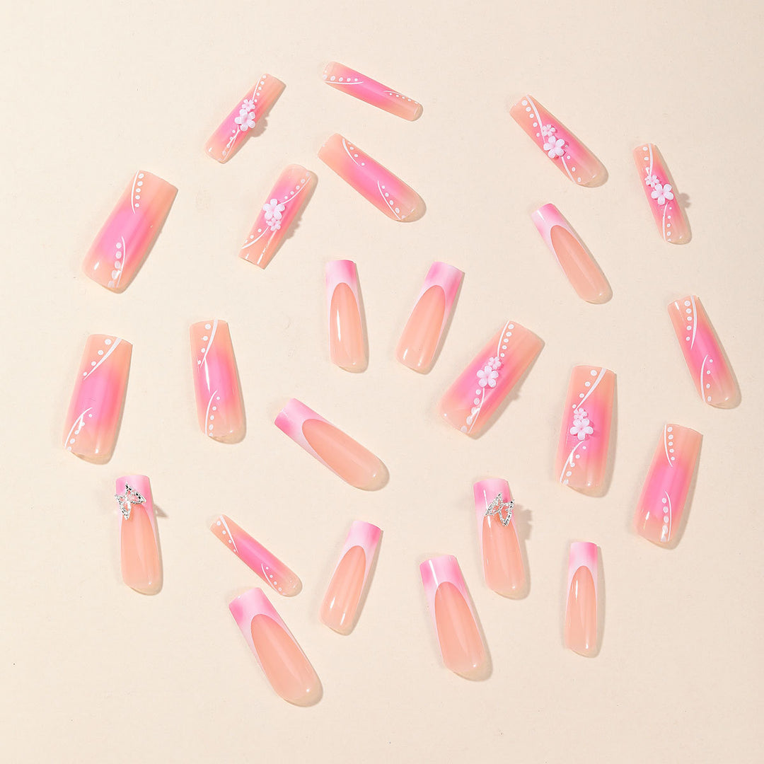 3D Floral Acrylic Nail Art Karnz