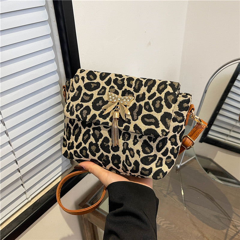 Chic Leopardenmuster Umhängetasche Karnz
