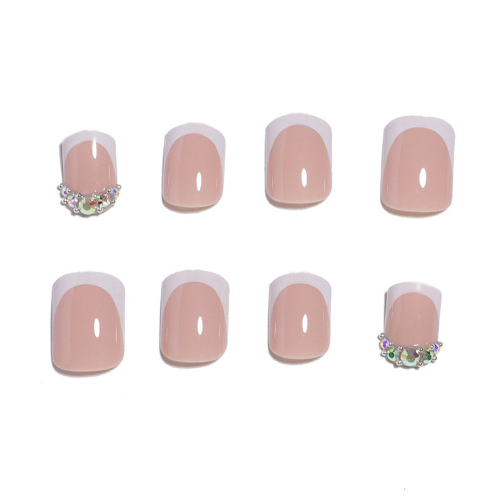 Elegantes Press-On-Nagelset mit Strass-Akzenten Karnz