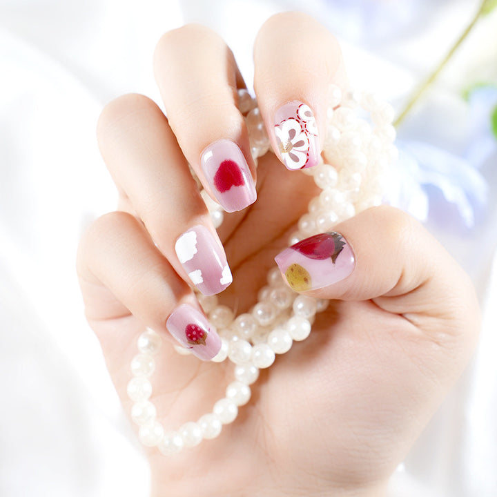 Künstlerisches Floral-Muster Aufkleber-Nagelset Karnz