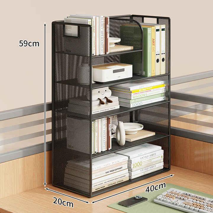 Mesh Desktop Open-Shelf Organizer mit integrierten Griffen und Trennwänden