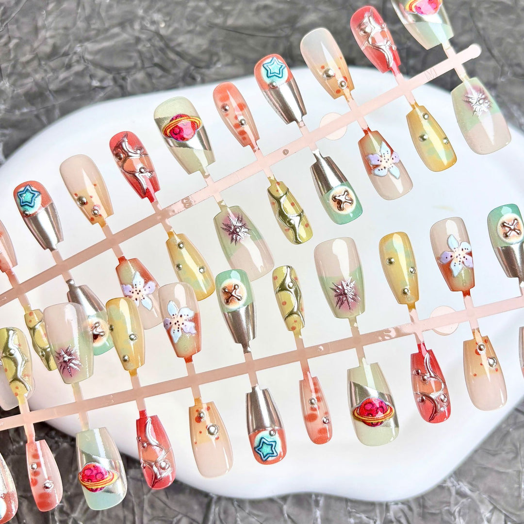 Premium Dekorative Press-On Nagelset 1790745880