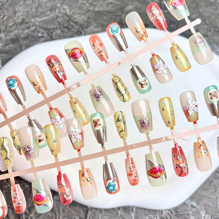 Premium Dekorative Press-On Nagelset 1790745880
