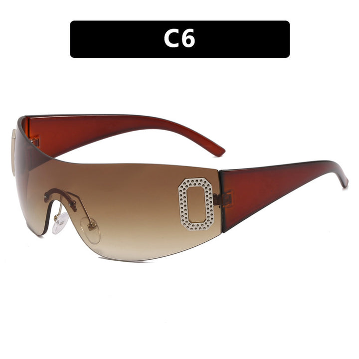 Damen Sportliche Sonnenbrille im futuristischen Shield-Design Karnz
