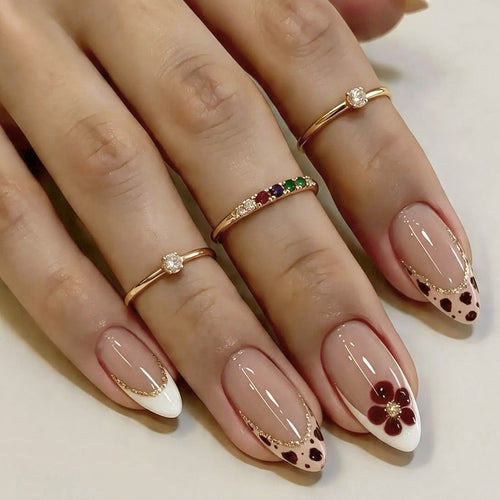 Elegante Floral Rhinestone Ring Set Karnz