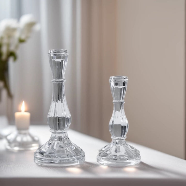 Rippenförmiger Kristallglas-Teelichthalter Karnz