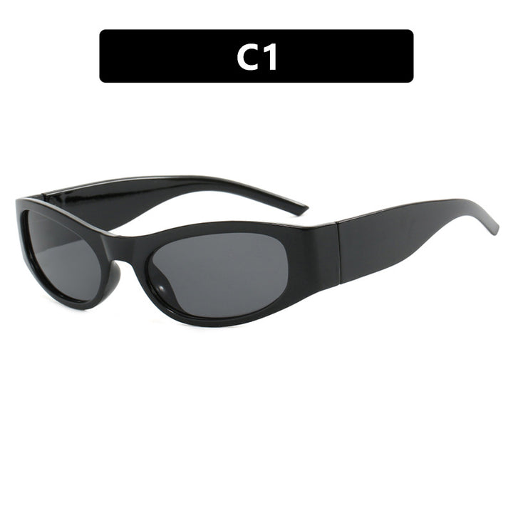Damen sportliche Sonnenbrille mit breitem Rahmen und UV-Schutz Karnz