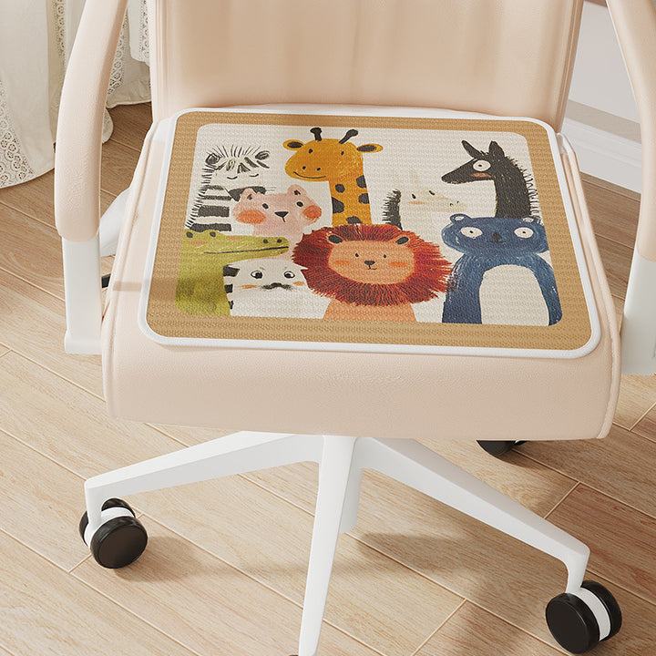 Breathable Non-Slip Decorative Seat Cushion Pad for Office Chair with Sun and Rainbow Print