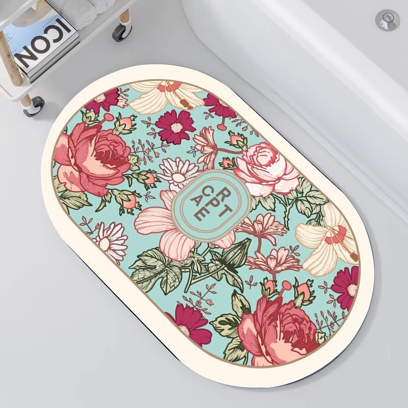 Florale verziertes Memory-Schaum-Badmatte