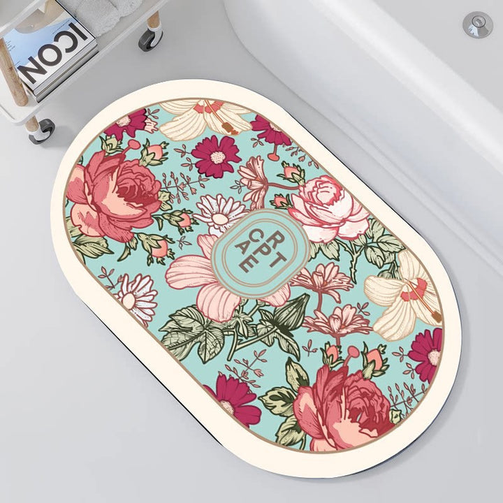 Florale verziertes Memory-Schaum-Badmatte