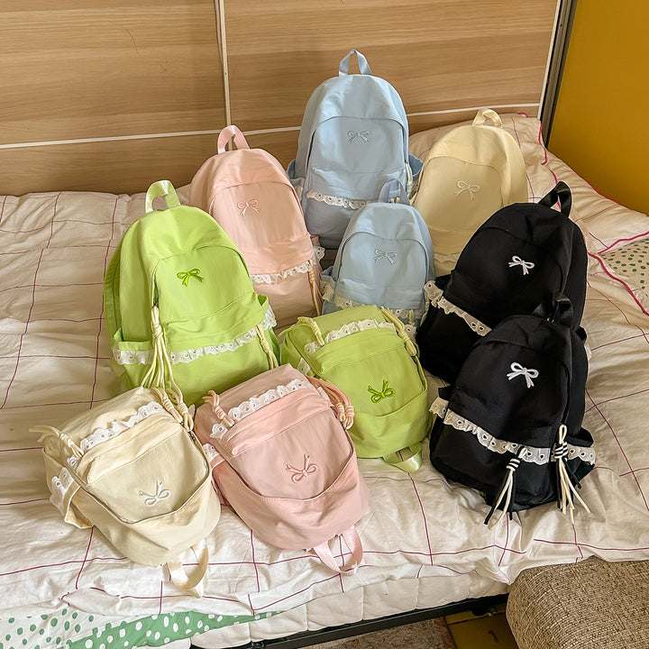Stilvoller Bestickter Rucksack mit Schleifenakzent Karnz