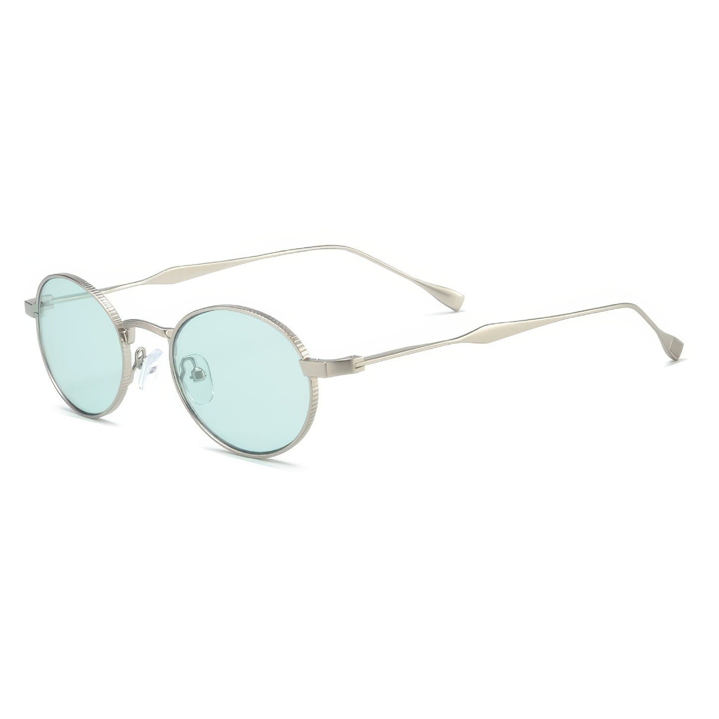 Damen modische Sonnenbrille mit hochwertigem Metallrahmen und runden Gläsern Karnz