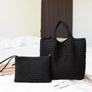 Geflochtene Handtasche mit Abnehmbarer Clutch Karnz