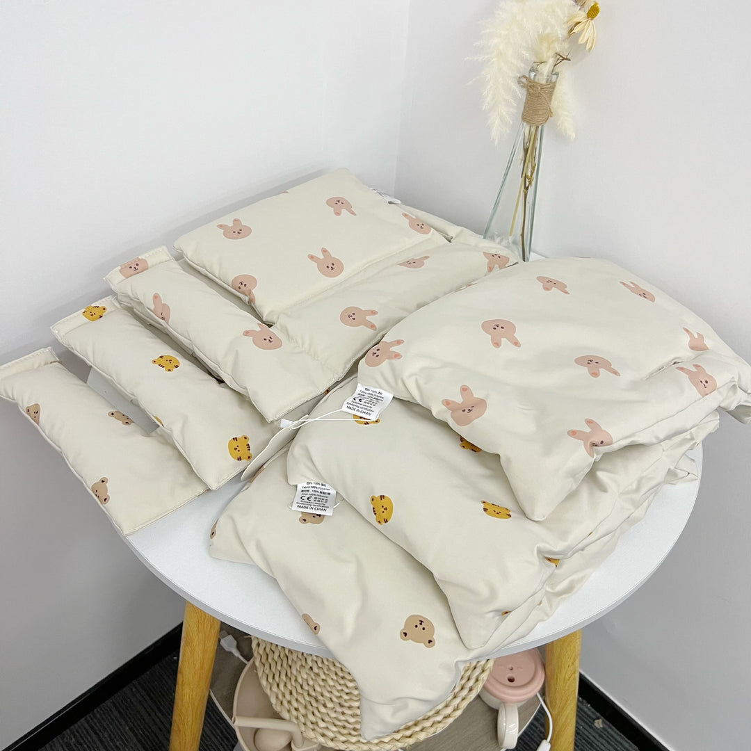 Polster-Set für Hochstuhl für Babys mit abnehmbarem Teddy-Applikation