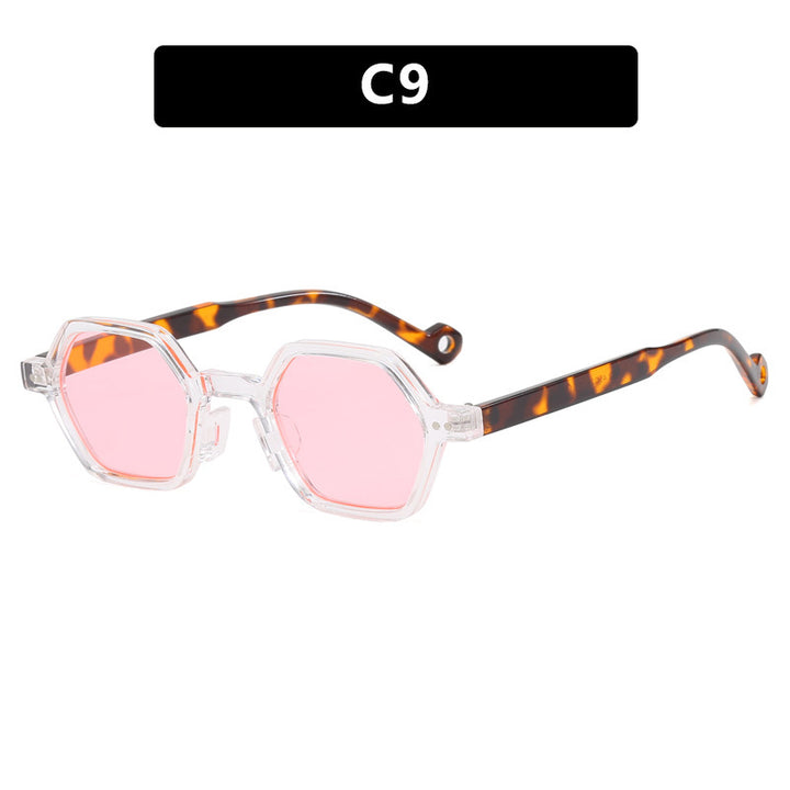 Damen hexagonale Sonnenbrille mit transparentem Rahmen Karnz