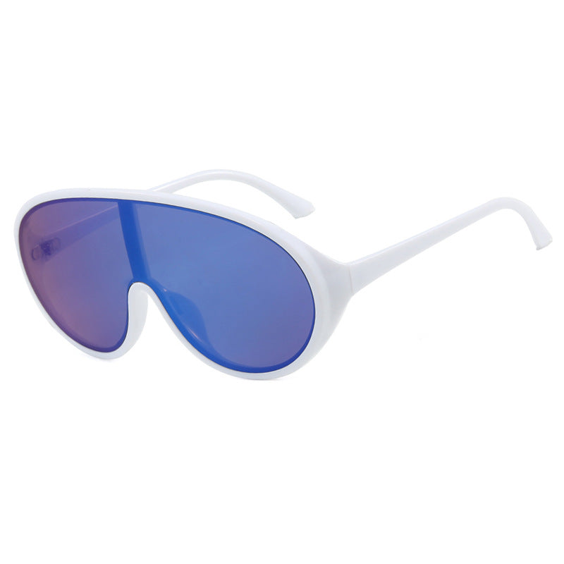 Damen futuristische Sonnenbrille mit großflächigen Gläsern und ergonomischem Rahmen Karnz