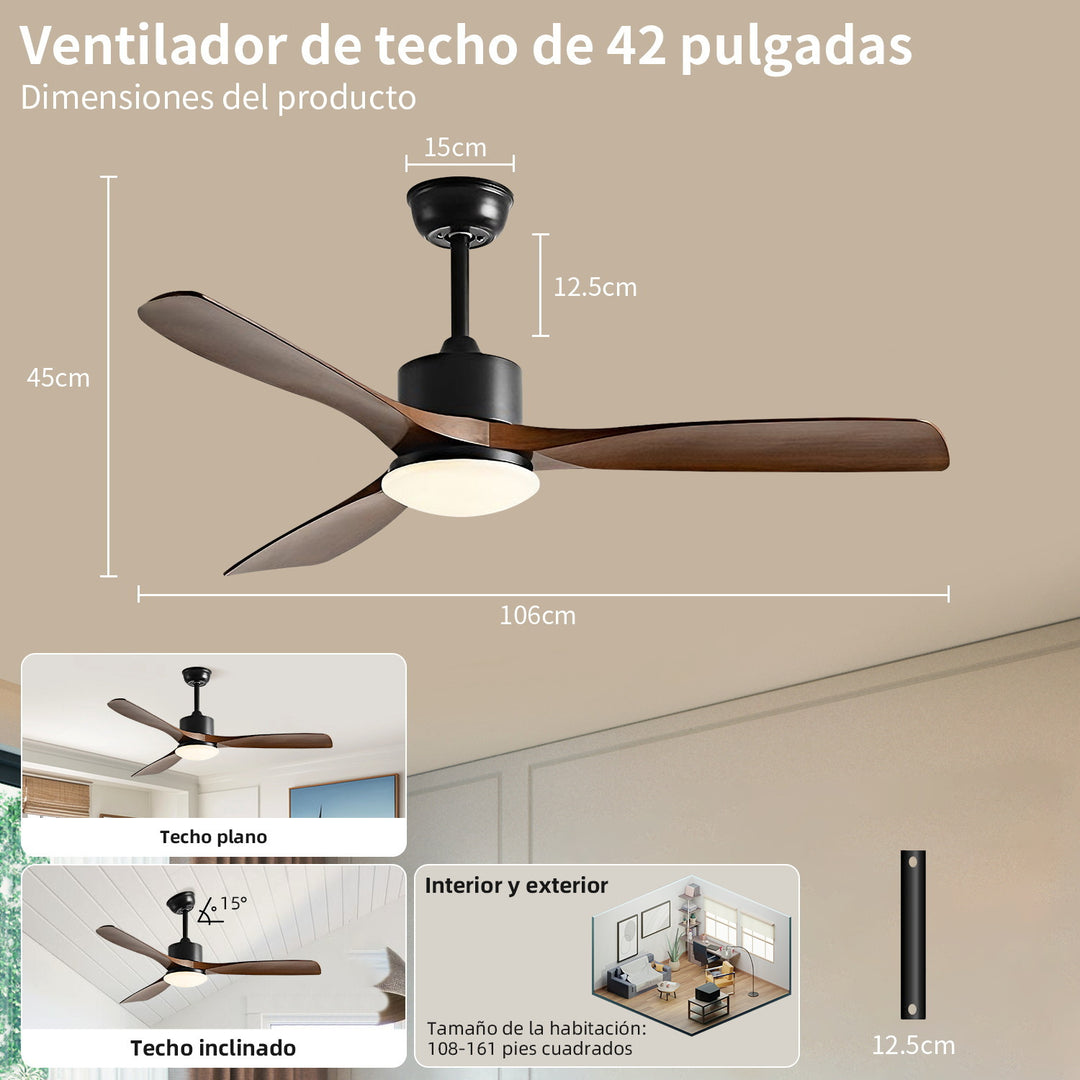 Moderner Deckenventilator mit integrierter LED-Lampe