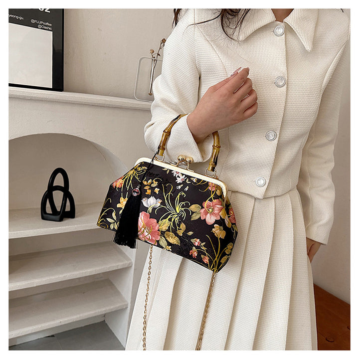 Vintage-inspirierte florale Handtasche