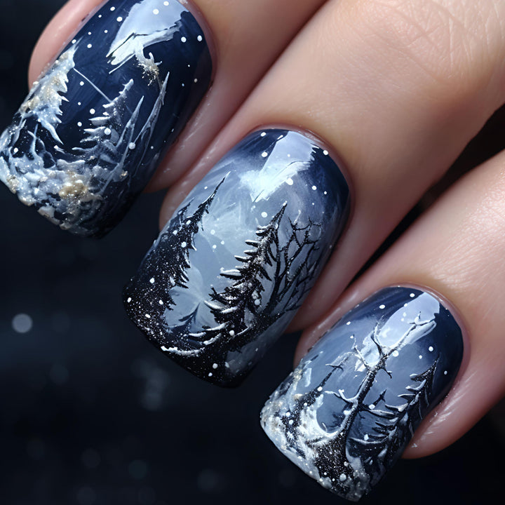 Kreatives Winter Nageldesign Karnz